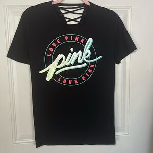 PINK Victoria’s Secret Love PINK  unique design lace up  shirt XS